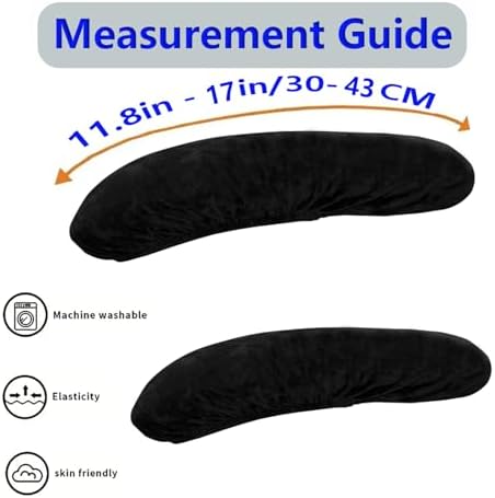 Office Chair Arm Rest Cover Velvet Office Chair Armrest Covers Stretchable Removable Armrest Protectors for Desk Chairs Computer Chair Gaming(Office Chair Arm Covers 2Pcs, Black)