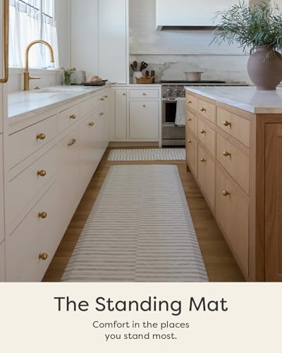 House of Noa Nama Standing Mat – Anti-Fatigue Kitchen Mats for Floor, Cushioned & Non-Slip Kitchen Comfort Mat for Standing, Thick Foam Anti-Fatigue Mat for Kitchen & Workspaces, Reese Bark 22" x 72"