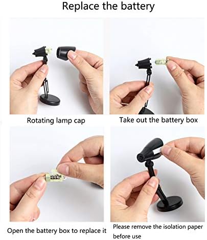 2 Pack LED Mini Table Lamp Fold-able Night Reading Book Lamps-Black