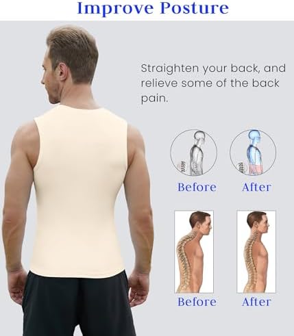 Compression Shirt Men Slimming Body Shaper Vest Crewneck Workout Tank Top