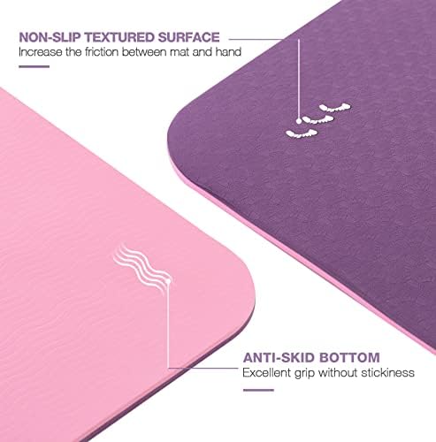 UMINEUX Yoga Mat Extra Thick 1/3'' & 2/5" Non Slip Yoga Mats for Women Eco Friendly TPE Fitness Exercise Mat with Carrying Sling & Storage Bag