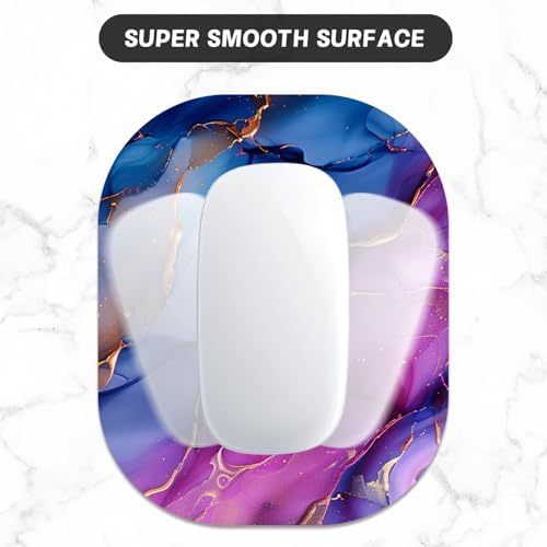 Small Mouse Pad, 6 x 7 Inch, Oval Mini Mouse Pad with Non-Slip Rubber Base for Laptop Wireless Mouse Keyboard Tray Mousepad, Marble Patterns
