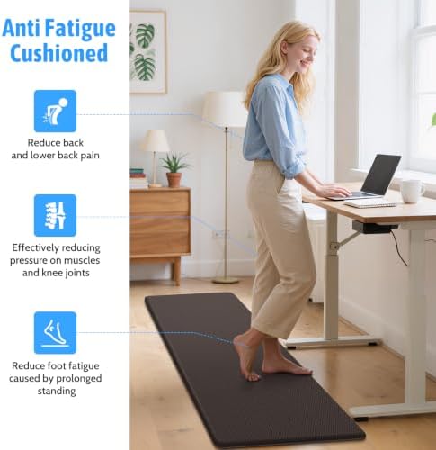 StepLively Kitchen Mat for Floor 2 PCS, Anti Fatigue Rugs, Chocolate