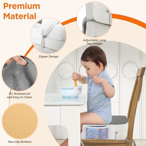Booster Seat for Kitchen Chair, 3.8" Kid Booster Seat Cushion with Ties