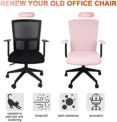 Tallew 4 Pcs Office Chair Covers Stretchable Armrest Seat,XL,Pale Pink