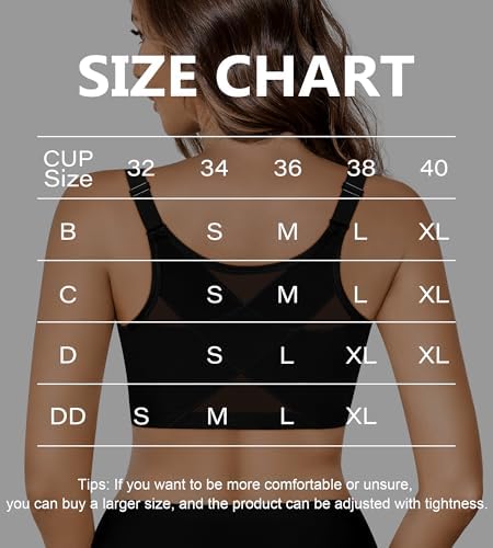 Front Closure Posture Corrector Wireless Bra Back Support Comfy Unlined Bras Full Coverage Bra with Nipple Covers