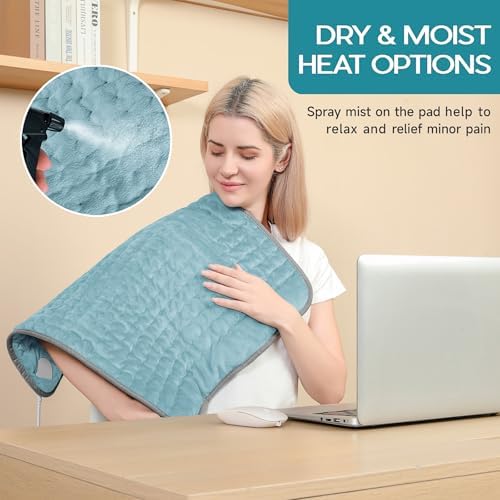 Heating Pad for Period Cramps, Heating Pad for Back/Neck/Shoulder Muscle Pain, Auto Shut Off, Dry/Moist Heat & Machine Washable, Christmas Gifts for Women
