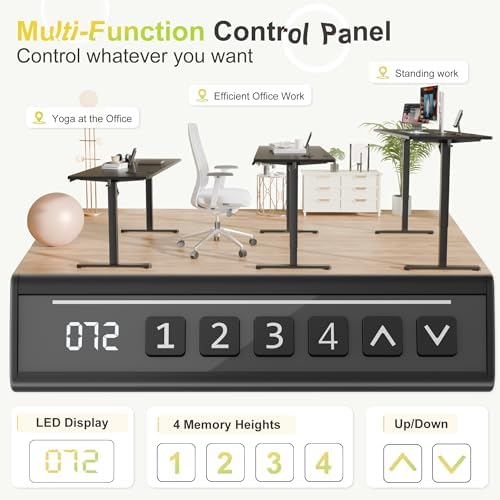 Furmax 55 Inches Electric Standing Desk, Home Office Desk with Phone Holder