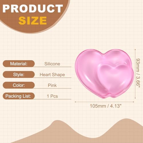 PATIKIL Gel Wrist Rest, Wrist Support for Mouse Heart Shape Ergonomic Mouse Pad Soft Silicone Support Comfortable Cushion for Computer Gaming Office Home, Pink