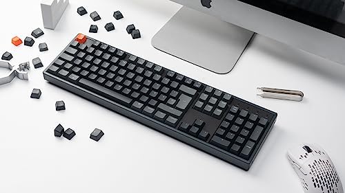 Keychron K10 RGB Full Size Layout Hot-Swappable Mechanical Keyboard for Mac Windows, Multitasking 104-Key Bluetooth Wireless/USB Wired Gaming Keyboard with Keychron Super Brown Switch Aluminum Frame