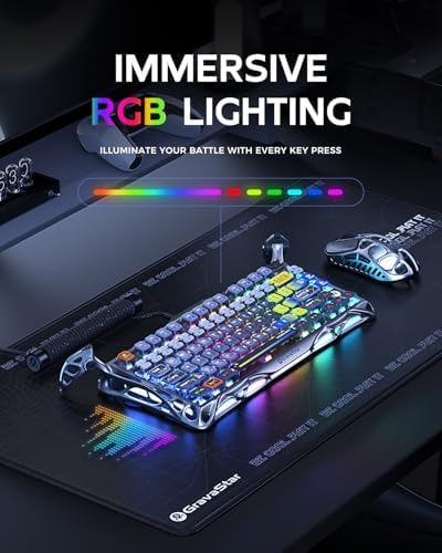 GravaStar Mercury K1 Pro 75% Wireless Mechanical Gaming Keyboard, Hot-Swap