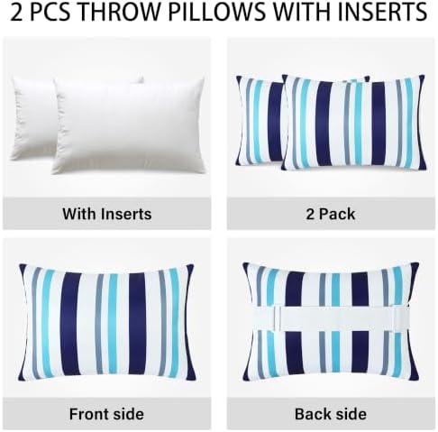 2 Pcs Outdoor Headrest Pillow for Patio Chaise Lounge 11"x16"