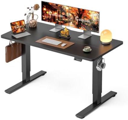 CubiCubi Electric Height Adjustable Standing Desk 55x24 Inch, Black