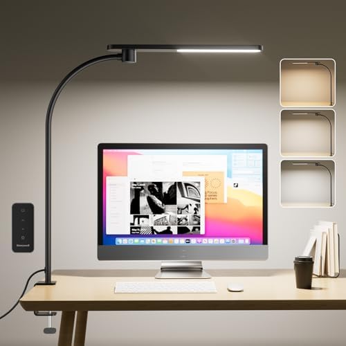 Honeywell HJ2 Clip On LED Desk Lamp with Clamp, Adjustable Reading Light