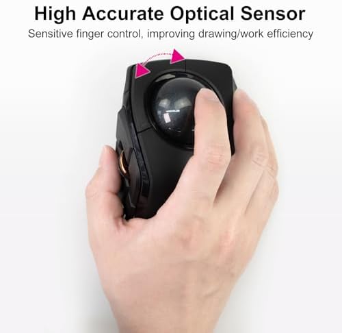 SANWA Trackball 44mm/1.73in, Replacement Ball GMAWBTTB138N/GMATB137, ELECOM DEFT/DEFT PRO, and Other Compatible Trackball Mouse, Glossy Black