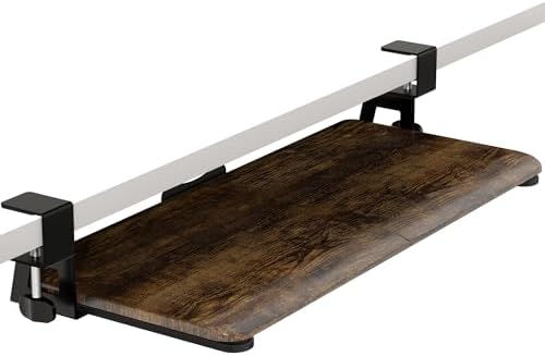 Keyboard Tray Under Desk, Keyboard Holder&Drawer with C-Clamp 25.6"x11.8"