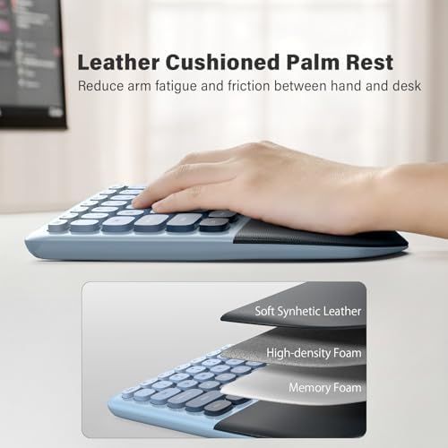 MOFII Wireless Ergonomic Keyboard & Mouse Combo – Split Curved Keyboard with Wrist Rest (All-Day Comfort) + Wireless Vertical Ergonomic Optical Mouse, Compatible with PC/Laptop/Desktop- Blue Gradient