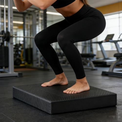 High-Density Balance Pad, Extra Large Balance Pad for Physical Therapy, TPU Foam Balance Board for Rehabilitation Stability Workout Knee and Ankle Exercise