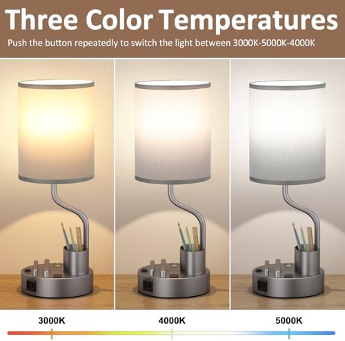 Fenmzee Bedside Lamps for Bedroom Set of 2 - Table Desk Lamp for Nightstand