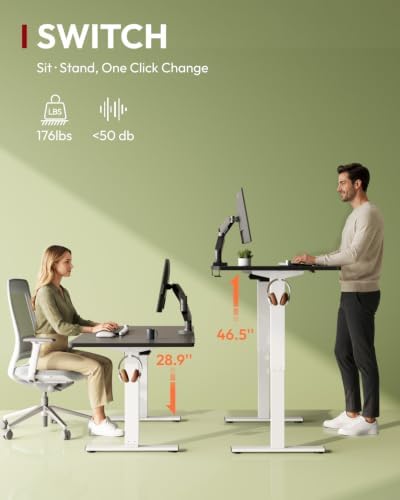 SANODESK 1'' Thick One-Piece 60 x 24'' Height Adjustable Standing Desk