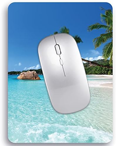 Small Mouse Pad 6 x 8 Inch, Audimi Mini Mouse Pad Thick for Laptop Wireless Mouse Home Office Travel, Portable & Washable (Beach)