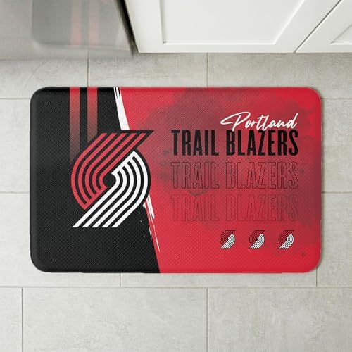Northwest NBA Portland Trail Blazers Embossed Anti-Fatigue Mat, Cushioned Kitchen Floor Rug, Non-Slip PVC Standing Comfort, 18 x 30 in