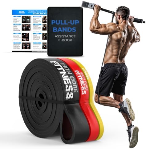 Pull Up Assistance Resistance Bands - Long Loop Power Bands for Men and Women - Strength Power Flexibility Training at Home & Gym - Ebooks & Workout Chart Included by Iron Core Fitness