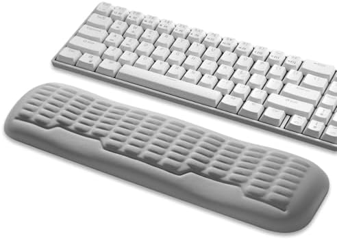 UnivoColors Memory Foam Keyboard Wrist Rest,Latest 3.0 Wave Curve Design,High-Resilience Memory Foam Non-Slip Base,Fits Compact Keyboards,Ideal for Work and Gaming(Grey)