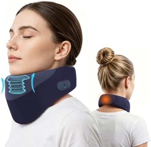 Yunari Cordless Neck Brace for Cervical Spine, Neck Posture Corrector with Intelligent Adjust and Hot Compress Function, Neck Support Brace for Men and Women
