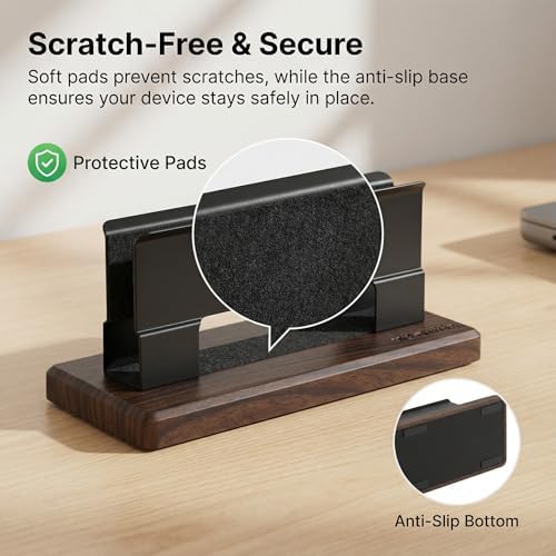 Vertical Laptop Stand for Desk,Carbon Steel Base,Tool-Free