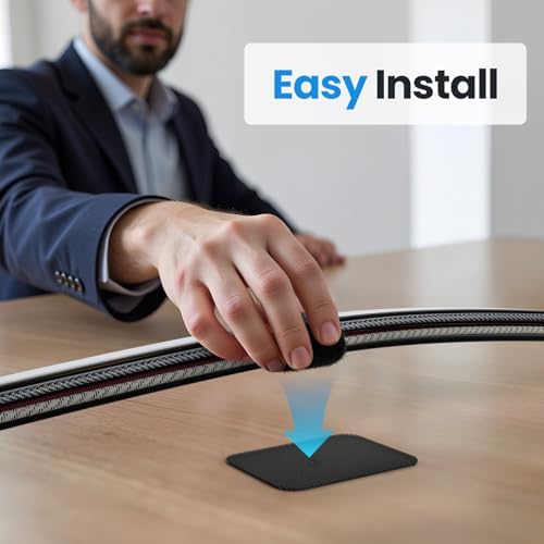 Under Desk Cable Management, 【Holds 15 Cables】【Ultra Adhesion】 Hook and Loop Cable Strap, Adjustable Long Cable Tie, Reusable Cable Clip Hiding, 20 Pairs