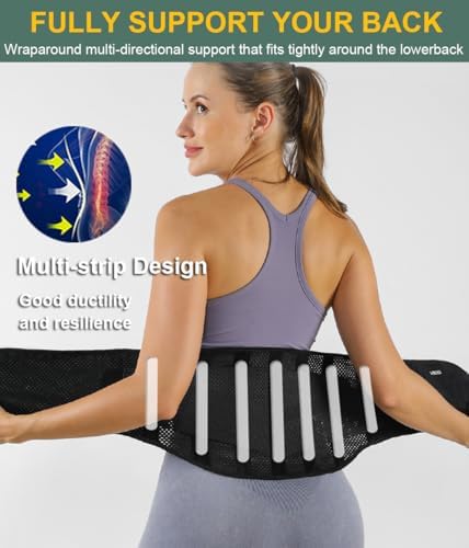 Lightweight Back Brace for Lower Back Pain Women Men, Adjustable Lumbar Support Waist Support Brace for Women Lower Back Pain Relief Products, Hip Belt Waist Belt Sciatic Nerve Brace for Women Men (Gray, Medium)