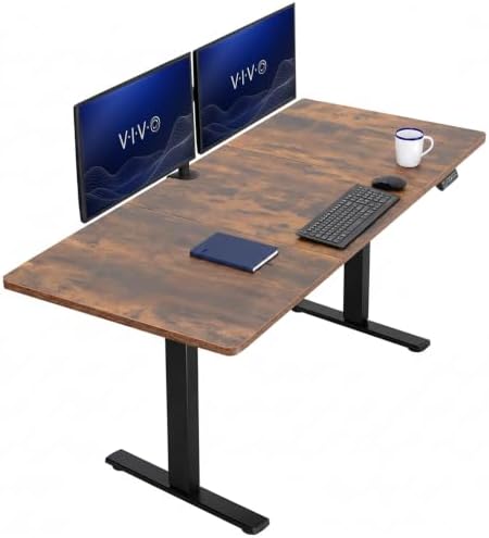 VIVO Rustic Vintage Brown 71 x 30 in Standing Desk, DESK-KIT-1B7N