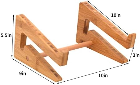 Nuvograin Laptop Stand, Wooden Vertical Laptop Stand for Desk, Bamboo Laptop Stand Compatible with MacBook Air Pro/Dell XPS/Surface pro/HP/Pixelbook/Lenovo, More Laptops 13-17.7inch