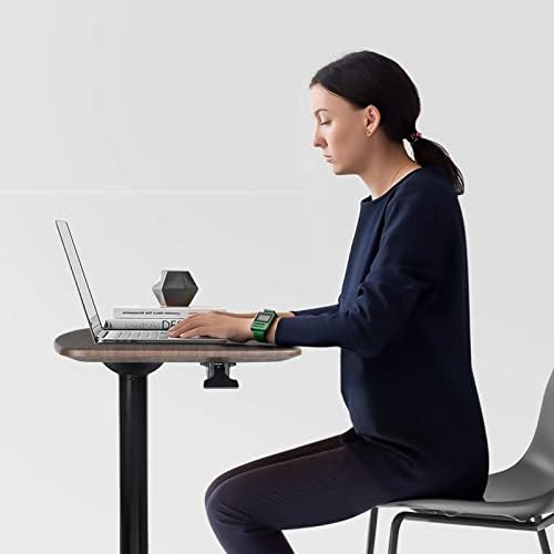 Mobile Standing Desk,Pneumatic Height Adjustable Laptop Desk, Mobile Laptop Desk with Wheels, Height Adjustable from 29.5'' to 47'',Black