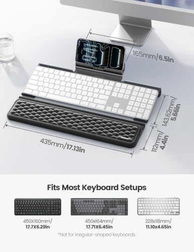 Vaydeer Wrist Rest with Keyboard Stand and Phone Holder, Keyboard Riser Set