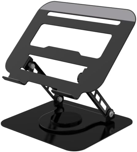 Adjustable Laptop Stand 360°Rotation Computer Riser for Desk, Black