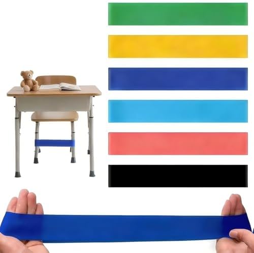 6 PCS Chair Bands With Fidgety Feet Colorful Chair Fidget Bands Desks Stretch Foot Band for ADHD Sensory Flexible Band Classroom Home Chair Fidget Tools (Multi Colors, 6 pcs)