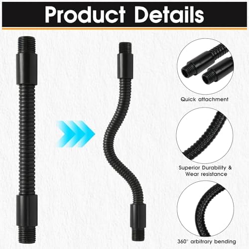 2PCS 3.9" Gooseneck Tubing Flexible 5/16" Male thread Alloy Metal Arm