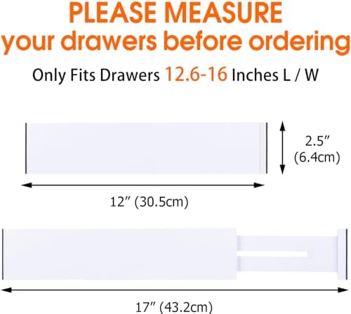 Bamboo Drawer Dividers, Adjustable Drawer Organizers, Fits 12.6–16" Drawers