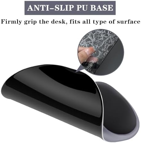 Mouse Pad with Wrist Rest,Ergonomic Mouse Pad with Comfortable Gel Wrist Rest Support and Non-Slip PU Base for Easy Typing Pain Relief, Durable and Washable (Black Blue)