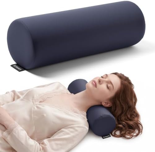 Neck Roll Pillow, Neck Pillow for Sleeping with Cooling, Washable Cover
