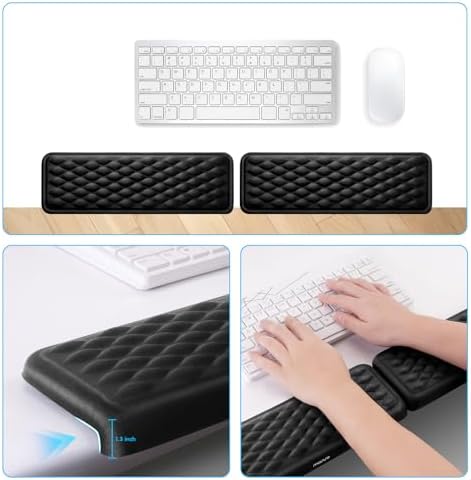 MOSISO Arm Rest for Desk, L-Shaped Desk Elbow Pad for Desk, Black