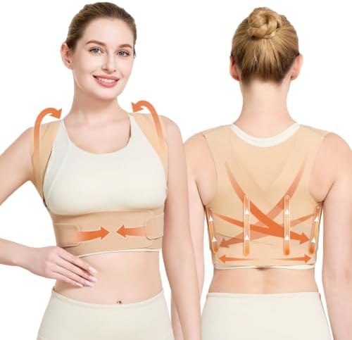 Invisible Posture Corrector for Women Lightweight Adjustable Back Brace for & Upper Back Shoulder Neck Pain Relief - Improve Posture Correct Hunchback Slouching Spine Corrector Under Clothes Small