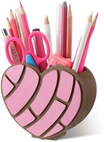 Tenceur Mexican Concha Heart Pencil Holder Pink Large Capacity Organizer