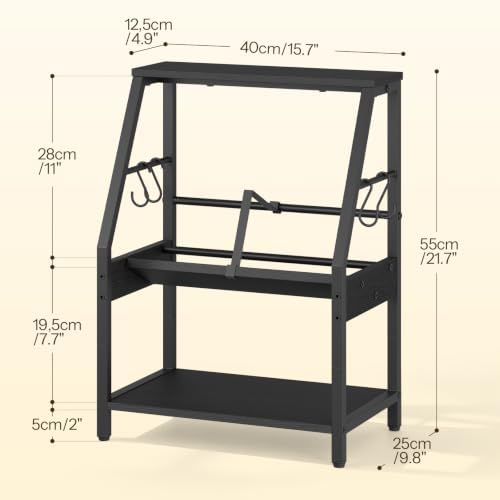 HOOBRO Desktop Bookshelf, 3-Tier Desk Organizer Shelf, Small Office Shelves