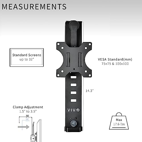 VIVO Black Cubicle VESA Monitor Mount for 17-32 in Screens, Mount-CUB1