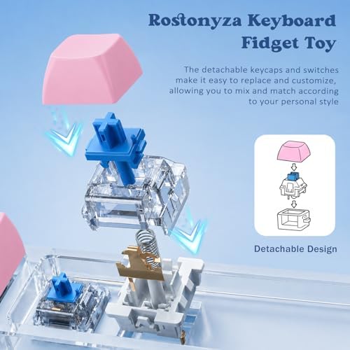 Keyboard Fidget Toy, Creamy Fidget Clicker Keyboard Fidget Keychain, Button Fidget Gifts for Adults, Boost Focus & Ease Anxiety Anywhere — Perfect Stress-Relief Gift (3×3 Grid Layout F)