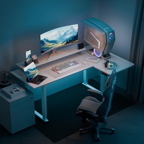 71x43'' 4 Leg Large L-Shape Standing Desk,Electric Desk for Home