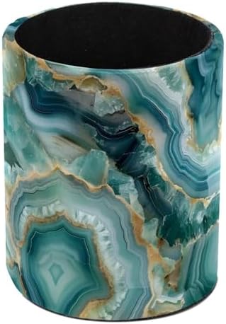 Pencil Holder for Desk, Teal Agate Pen Holder Organizer, Large Capacity Pen Holder Makeup Brush Holders Desktop Office Supplies Storage Organizer